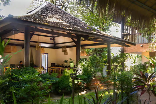 A house with a thatched roof in siem reap, cambodia A house with a thatched roof in siem reap, cambodia