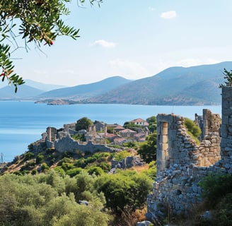 a view of a castle like structure with a view of the ocean in marmaris, turkey a view of a castle like structure with a view of the ocean in marmaris, turkey