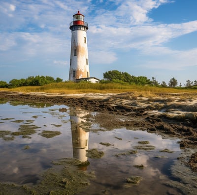 an old lighthouse in an isolated area