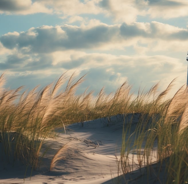 Windy wild sugarcane in the sand