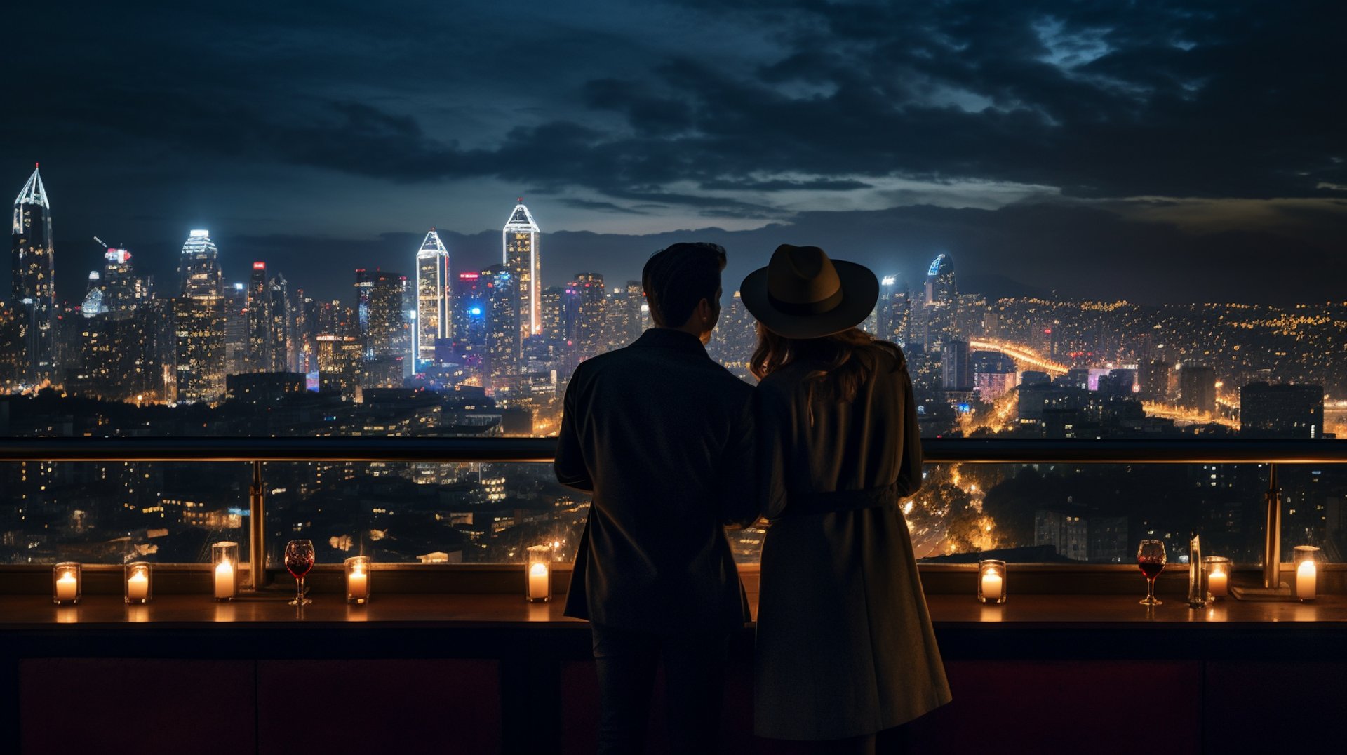 two people enjoing view two people enjoing view