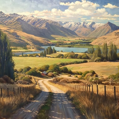 Central-otago-new-zealand-scenery-afternoon-sun