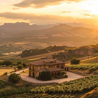Villa-in-rioja-spain-showing-scenery-in-golden-hour-sqr