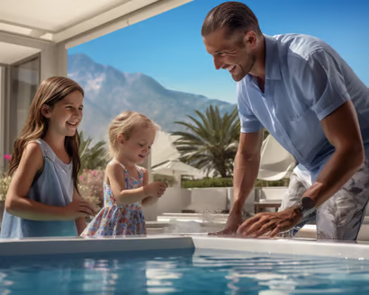 A family enjoying vacation