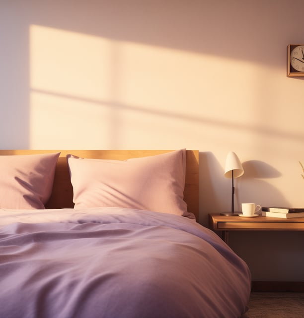 bed with two pillows