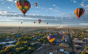 Sky dance of balloons: a colorful ascent into the morning horizon. Sky dance of balloons: a colorful ascent into the morning horizon.