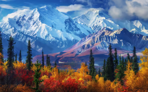 Autumn splendor beneath towering peaks, a vibrant natural mosaic. Autumn splendor beneath towering peaks, a vibrant natural mosaic.