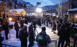 Behind the scenes: Capturing winter magic in a bustling film set. Behind the scenes: Capturing winter magic in a bustling film set.