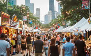 Festival vibes in the city: a stroll where flavors and cultures meet. Festival vibes in the city: a stroll where flavors and cultures meet.