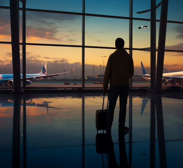 A man at the airport A man at the airport