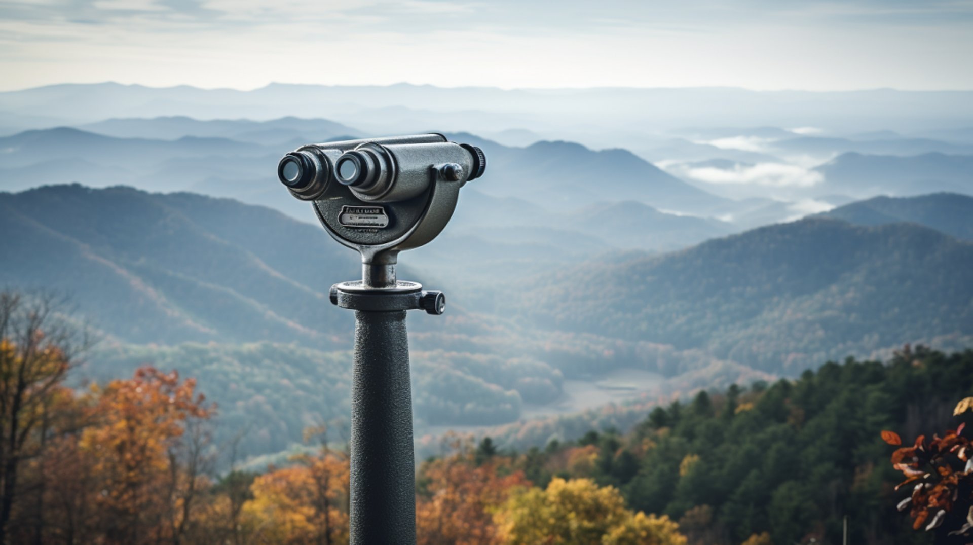 patty quake a fixed vintage binocular overlooking mountains