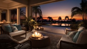 30a FLorida luxury villa at night
