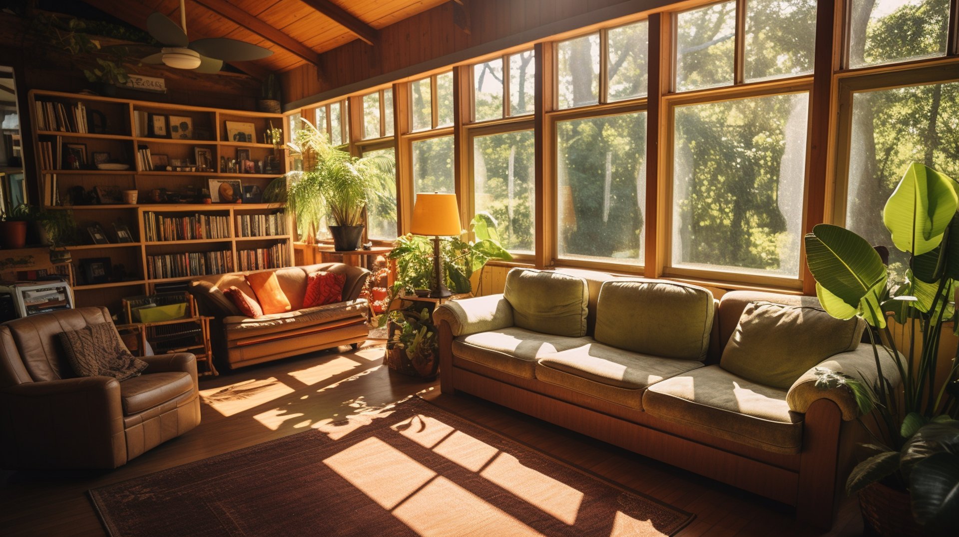 A waiting room with sofa