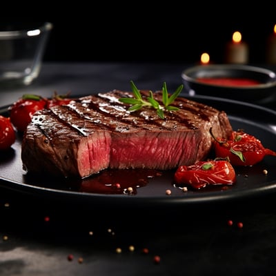Florida steak on a hotplate