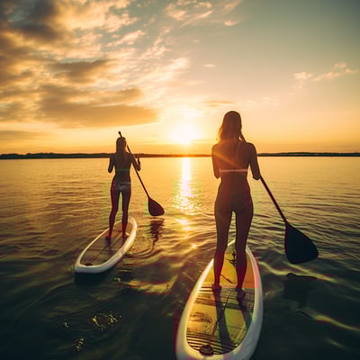 Paddle boarding in a Florida beach