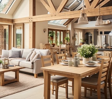 indoor dining and living area of a Family lake retreat and vacation home in Bass Lake, California indoor dining and living area of a Family lake retreat and vacation home in Bass Lake, California