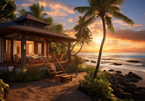 a hotel view with beautiful sunset view