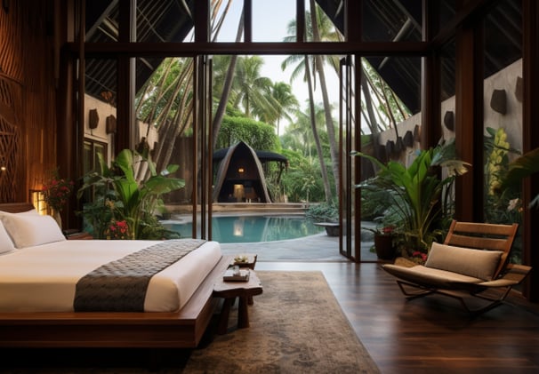 bedroom with a personal small pool