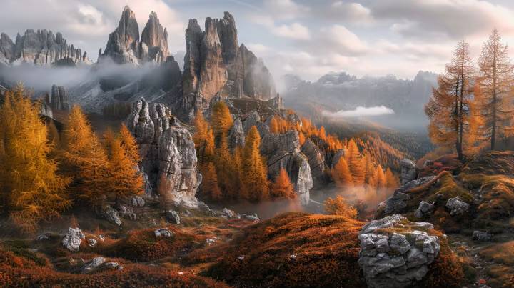 dolomites in italy in autumn season