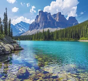 Turquoise lakes and majestic mountain hikes.