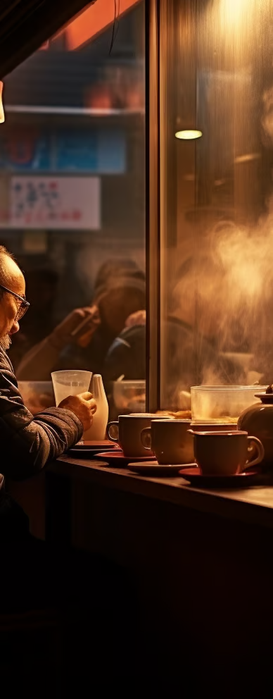A man eating ramen A man eating ramen