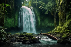 A Majestic Cascade in the Jungle.