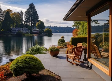 Tranquil Lakefront Patio: Perfect for Relaxation