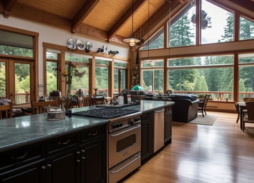 Rustic Kitchen with Forest Views in Pierce County