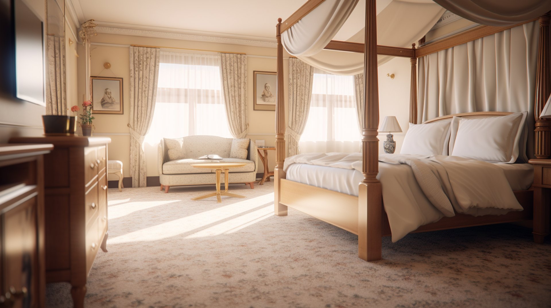 a luxury bedroom view