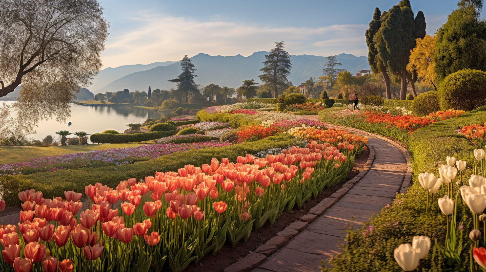 scenic garden with overlook in india