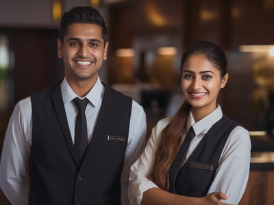 hotel staff in a Srinagar luxury hotel hotel staff in a Srinagar luxury hotel