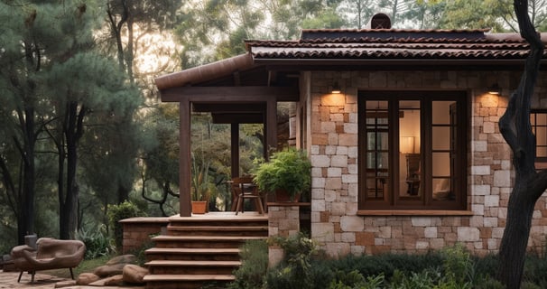 a beautiful cottage surrounded by trees