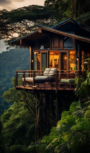 a house with a deck and a couch