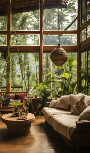 a living room with a couch and a chair