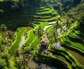tegalalang rice terraces panoroma image