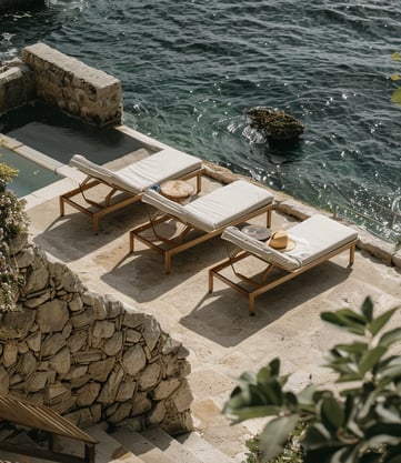 Private beach access area of a luxury villa in Turkey