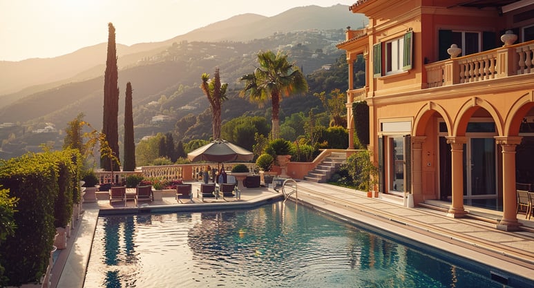 A premier luxury villa in Turkey with a private pool overlooking mountain and ocean vistas