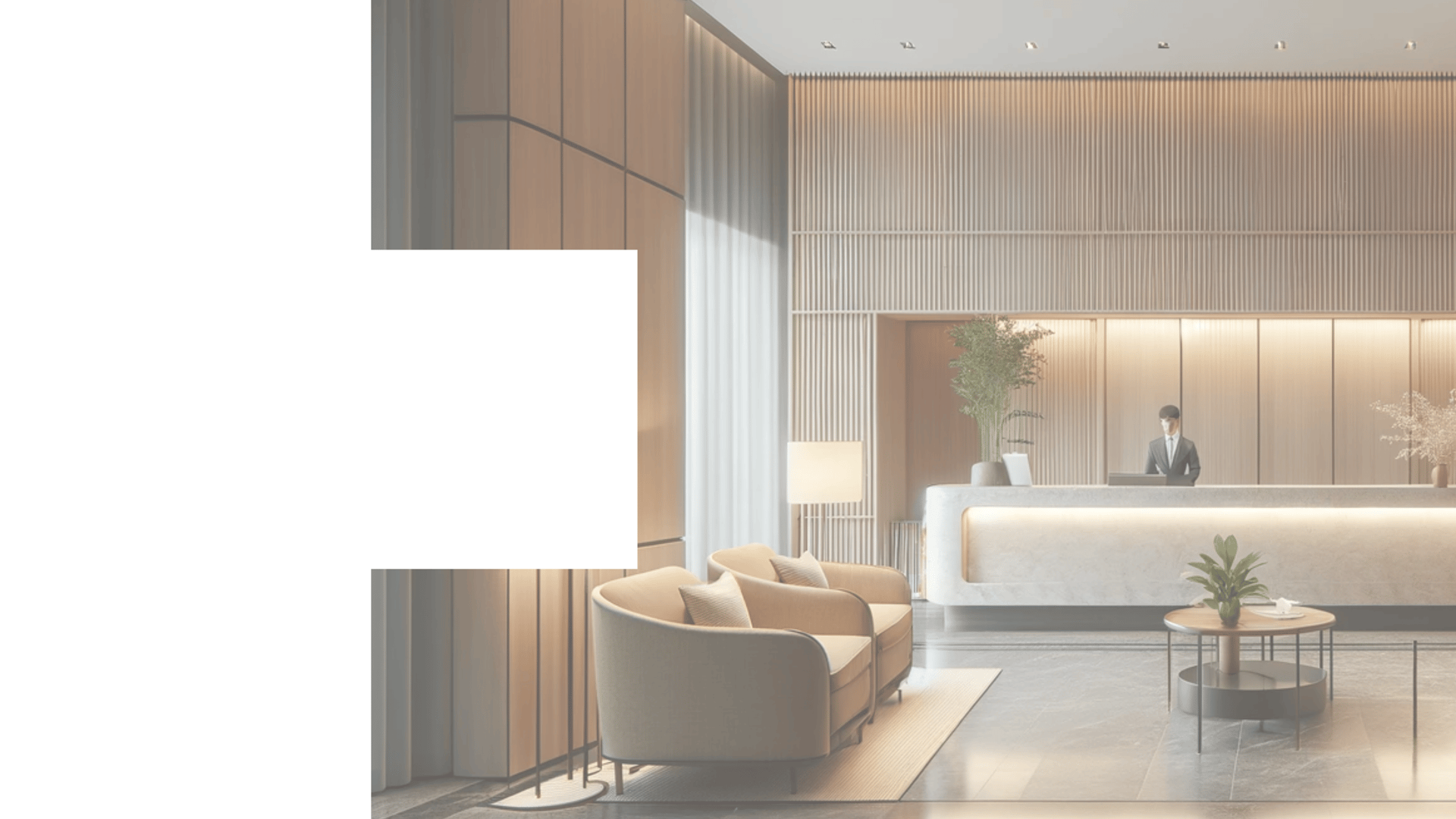 a posh reception of a hotel