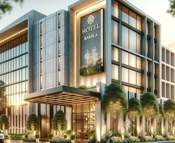 a stylish hotel exterior that mirrors the sophistication of hotel rasika