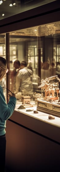 capture visitors admiring royal artifacts