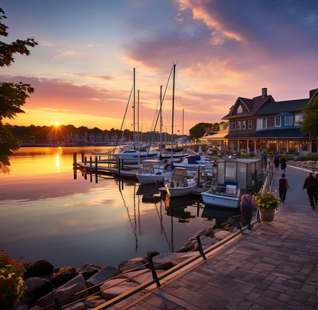 A couple of boats docked at a dock