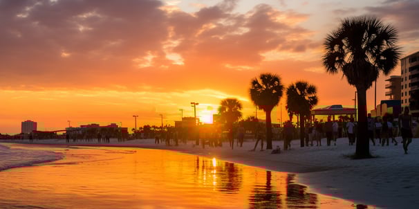 Daytona Beach Sunset: Coastal Glow and Palms.