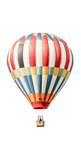 hot air balloon in white background