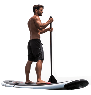 Man Paddleboarding on Lake Eola's Calm Waters.