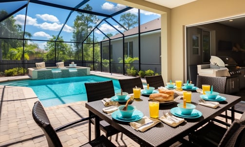 Luxurious Orlando Rental Home with Pool and Alfresco Dining.