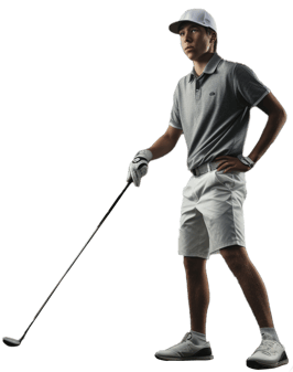 young man playing golf