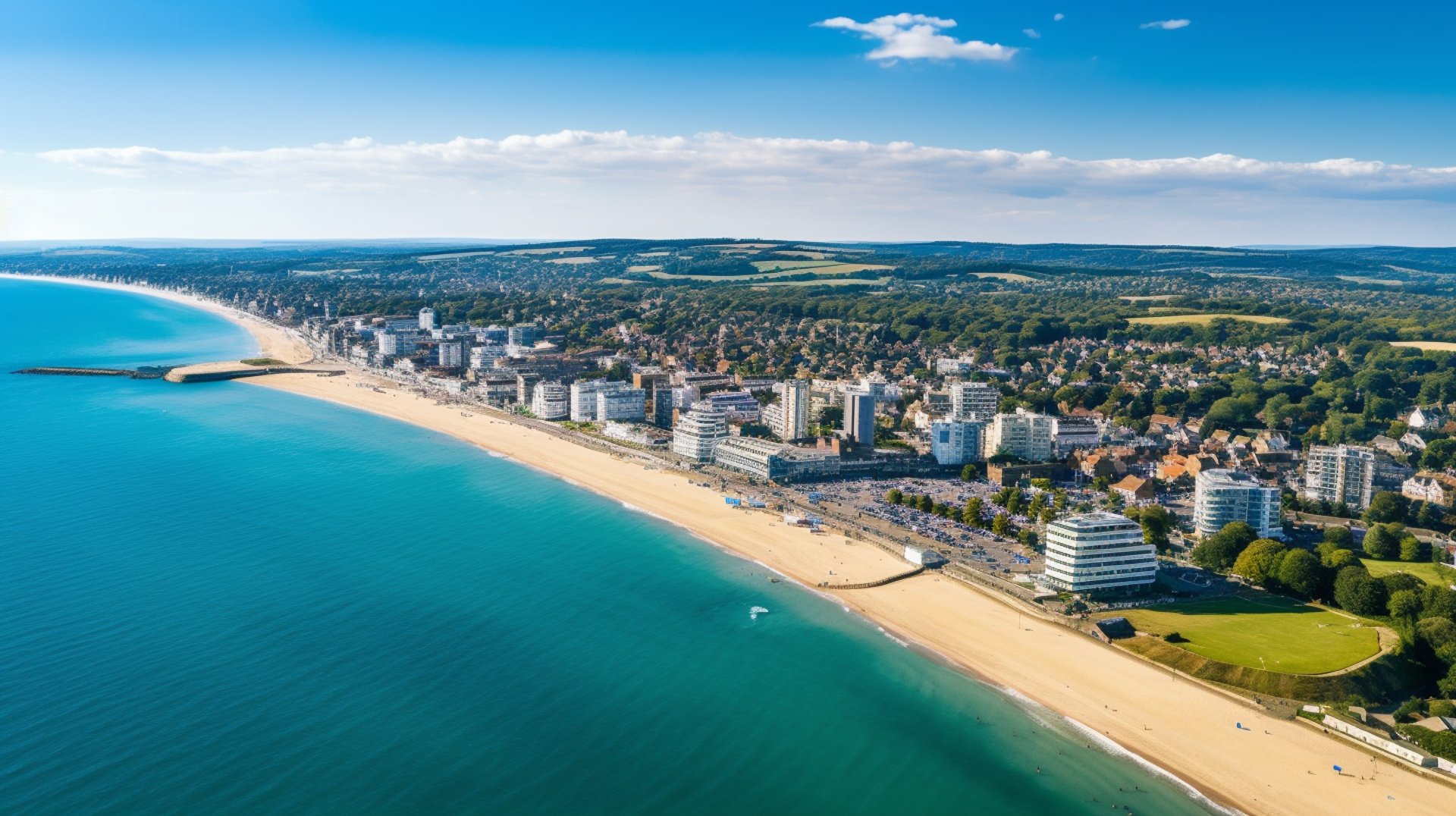 aerial view of bournemouth uk