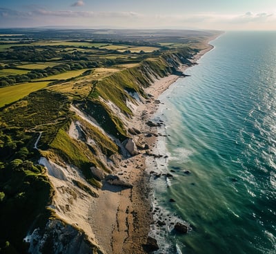 An aerial view of Hengistbury Head Beach. An aerial view of Hengistbury Head Beach.