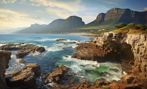 It is famous for its "flying sharks," a behavior where sharks breach the water's surface.