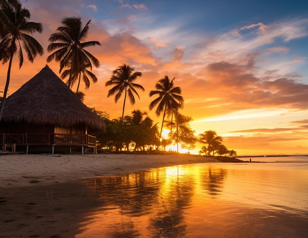 sunset view near a beach